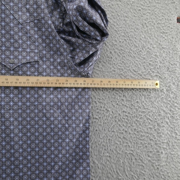 NWT Panhandle Rough Stock Pearl Snap Shirt XL Blue Mens Western Long Sleeve - Picture 7 of 15